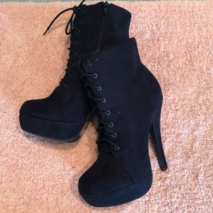 Black Faux Suede Bootie